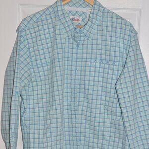 WORLD WIDE SPORTSMAN WOMANS XXL BLUE PLAID SHIRT